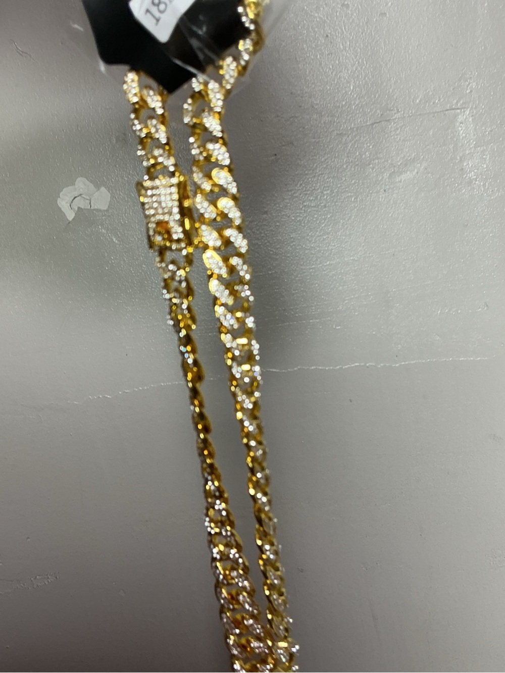 Women's Gold Crystal Cuban Link Necklace by